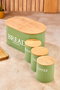 Hermia Juego de 4 Cajas de Almacenamiento de Metal Verde con Tapas de Madera